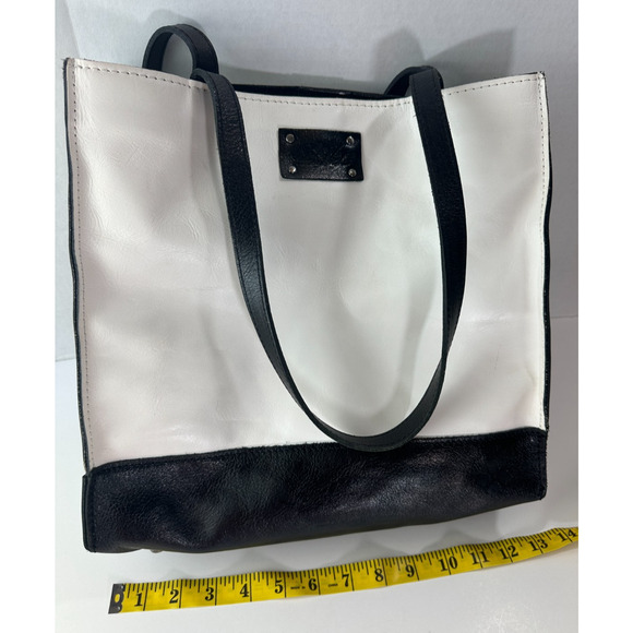 Patricia Nash Colorblock Toscano Large Tote Bag Black Ivory Handbag *No Tassels - Picture 16 of 16